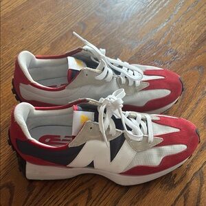 New Balance Red and White Sneakers